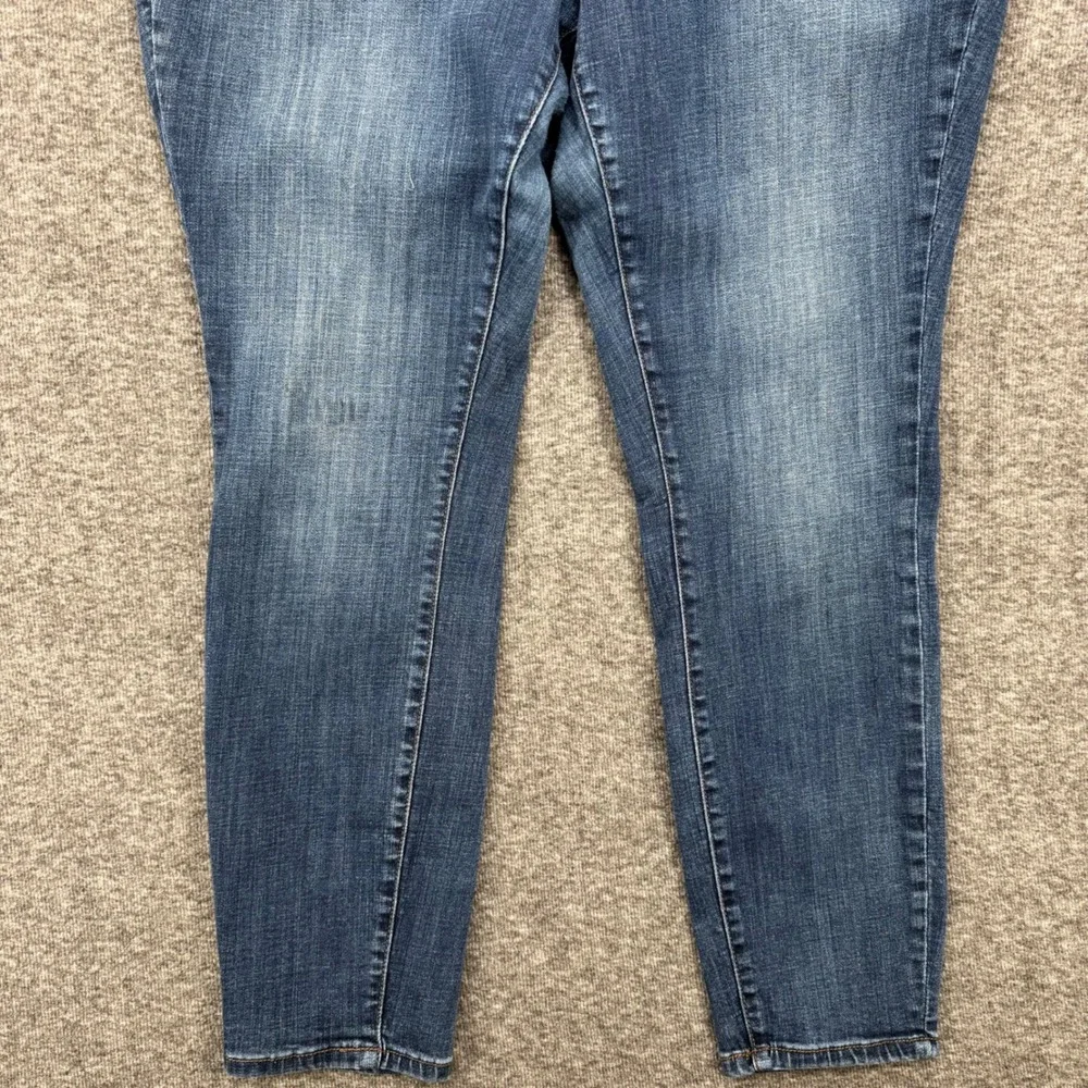 Jag Jeans Womens 18 Mid Rise Skinny Pull On Jeans Medium Wash Blue Stretch Denim